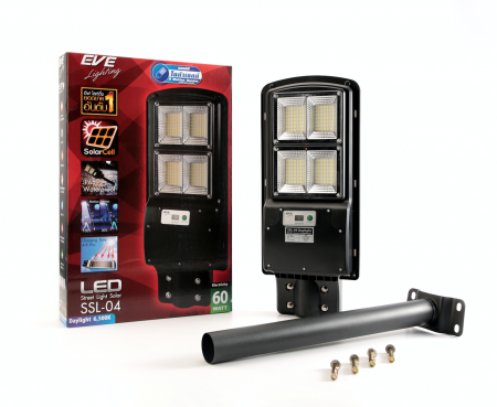 โคมถนนโซล่าเซลล์แอลอีดี SSL-04 motion sensor เดย์ไลท์ พร้อมขายึด - Image 2