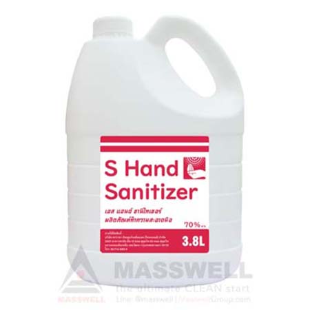 แอลกอฮอล์ฆ่าเชื้อ S-hand Sanitizer70% vv 3.8 ลิตร