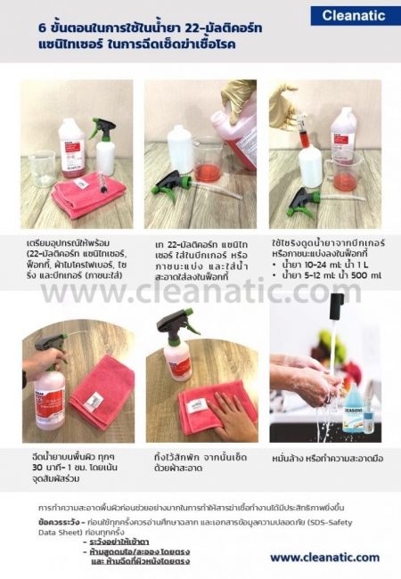 น้ำยาสำหรับฆ่าเชื้อ 22 มัลติ-ควอท แซนิไทเซอร์ 2 ลิตร - Image 3